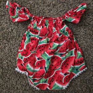 Watermelon Print Baby Romper